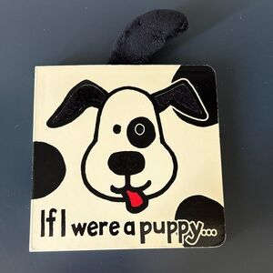 New Jellycat Black and White Puppy Board Book